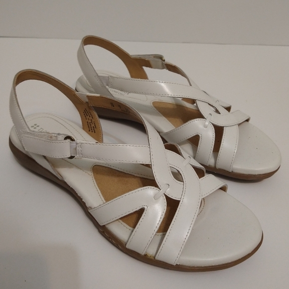 🌹Naturalizer N5 Comfort White Leather Sandals Size 7 - Picture 1 of 7